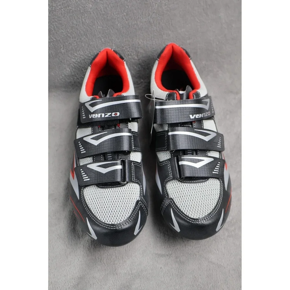 Road Cycling Shoes Womens 9 Mens 7.5 Venzo Biking Riding Shoes SH-R07B- 3 strap